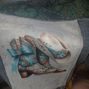 Women's Blue Jean Jacket with Teal Accents